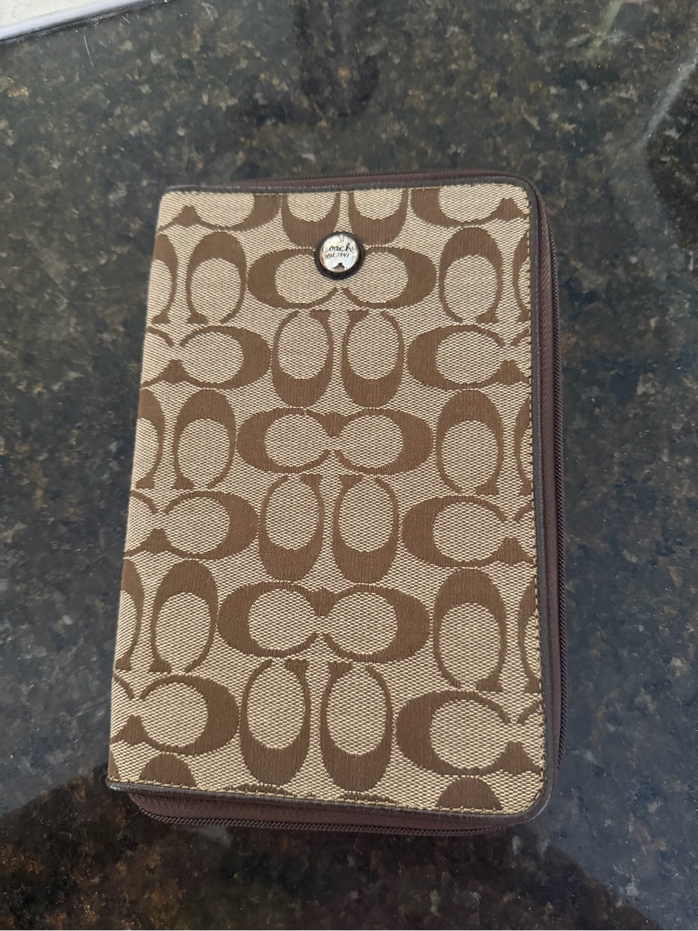 Coach Brown Monogram Signature Canvas E Reader Tablet Case